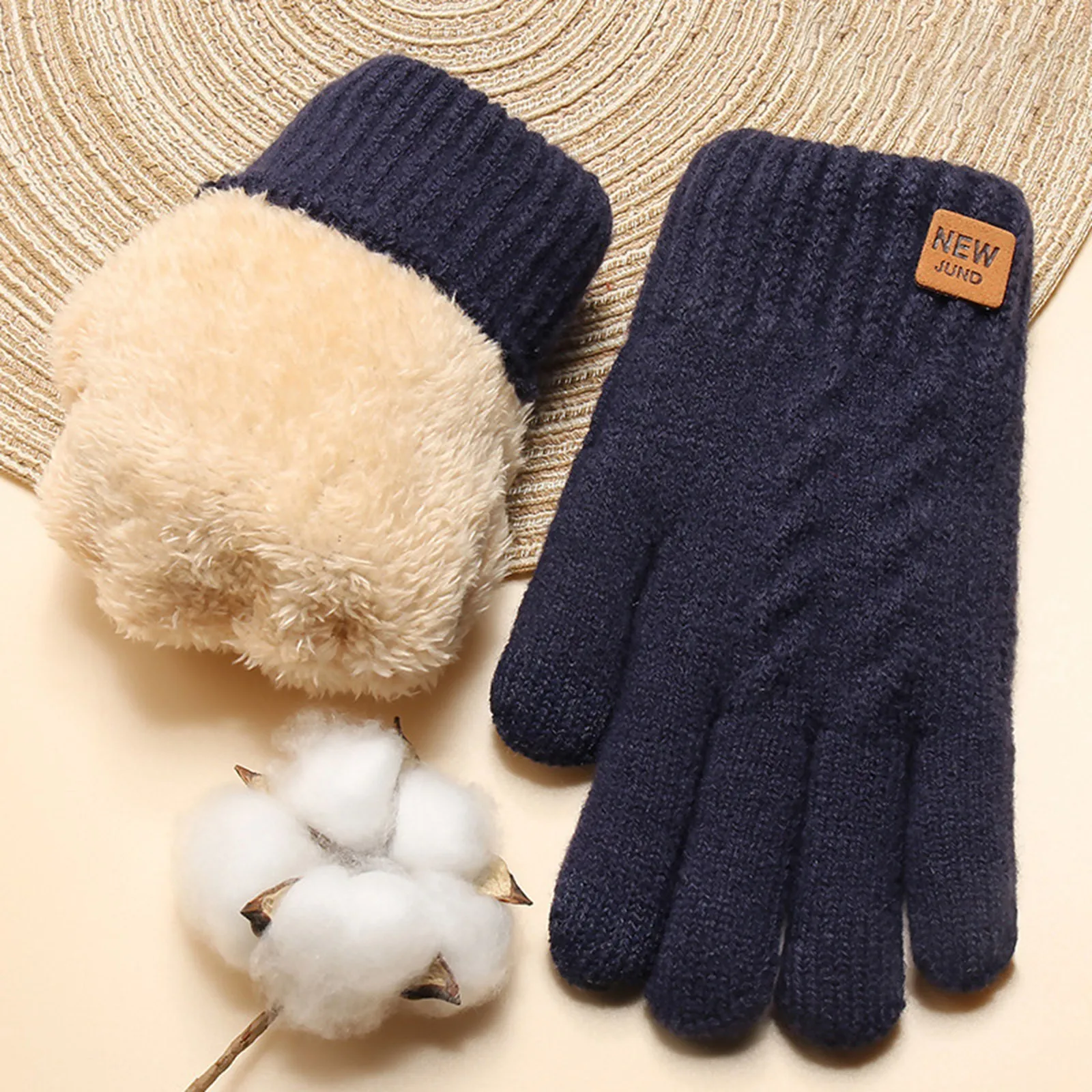 Women Knitted Thick Thermal Full Finger Gloves Women Fashion Winter Outdoor Warm Wool Driving Gloves Touchscreen Mittens