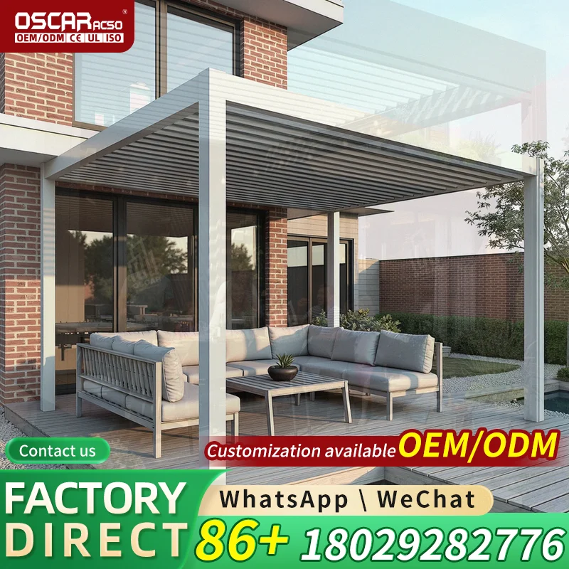 Outdoor Aluminium Pergola Awnings Factory Custom Design 3x4 Garden Gazebo Waterproof Outdoor Furniture pergola