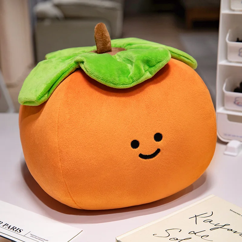 Vegetable softly Fruit Plush Toy Stuffed Tomato Apple Pear Orange Persimmon Plush Pillow Soft Food Plush  Kids Birthday Gift