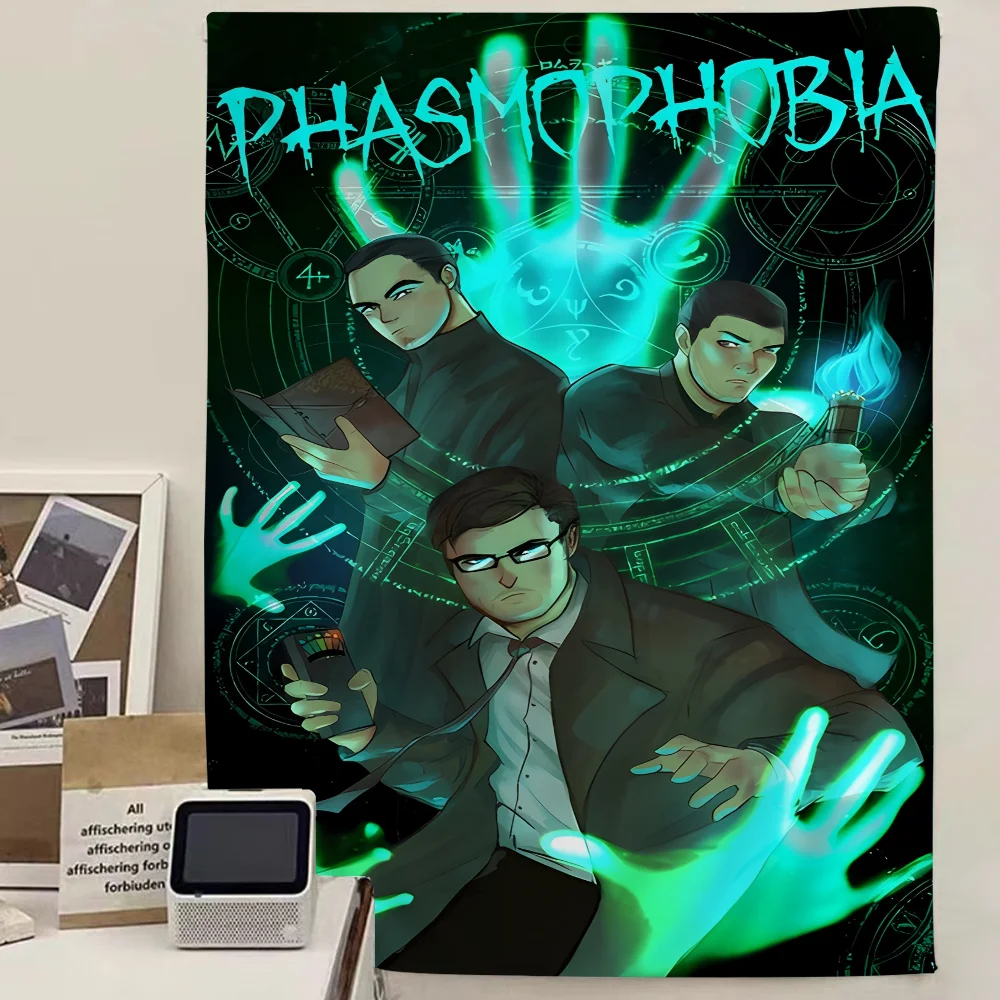

Game Phasmophobia Printed Large Wall Tapestry Art Science Fiction Room Home Decor Decor Blanket