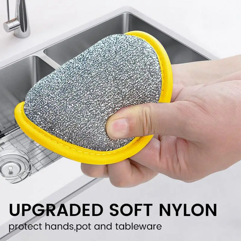 Dish Cleaning Sponge 5PCS Dual Sided Scrubbing Sponges Dish Cloths For Kitchen Bathroom Household Reusable Sponges Kitchen For