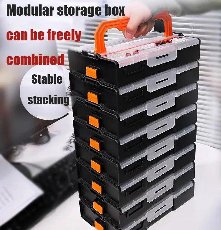 Protable stacking Tool Box Parts Tools Storage Box Multi-grid Toolbox Screw Hard Case tool box organizer box Plastic tool Case