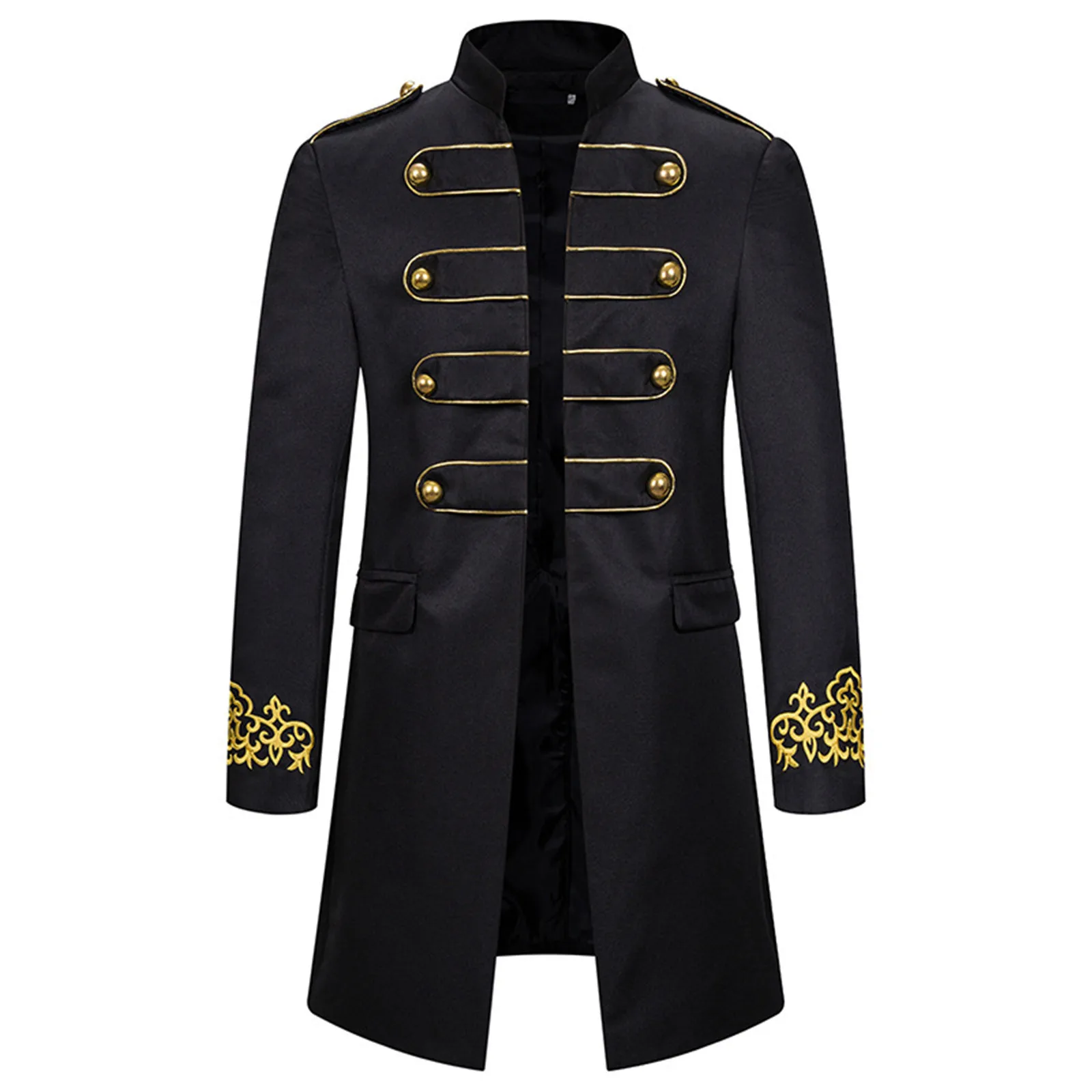 Victoria Steampunk Trench Coat For Mens Casual Slim Fit Hoodie Outwear Vintage Medieval Jacket Blouse Male Cosplay Costume