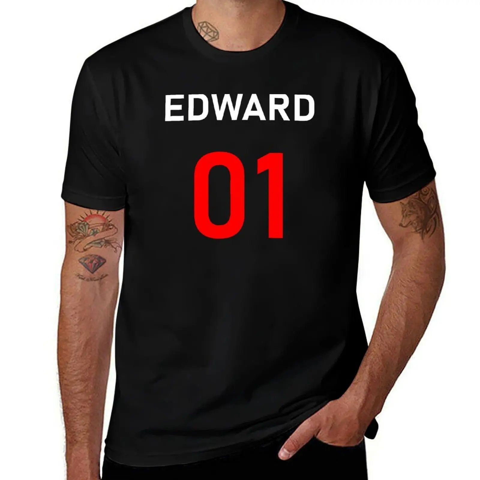 Vampire Baseball Edward 01 Twilight Saga T-Shirt Casual Breathable Short Sleeve Top