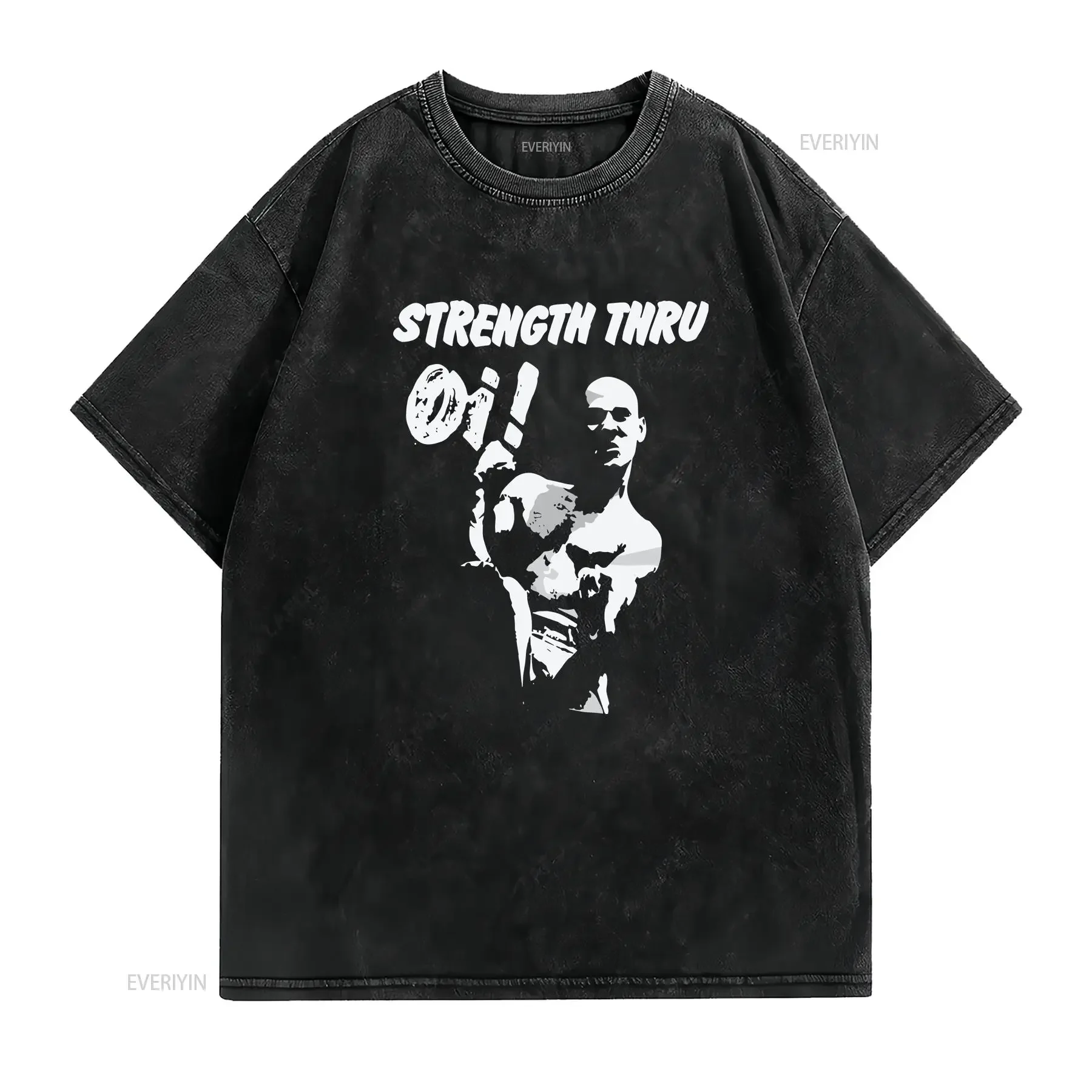 Strength Thru Oi T Shirt Skinhead Punk long or short sleeves vintage Washed Top For Everyday Wear designer clothes Versatile