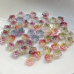 100pcs resin color 8mm mini lovely crystal flower art nail flat back rhinestone applique DIY wedding scrapbook decorative crafts