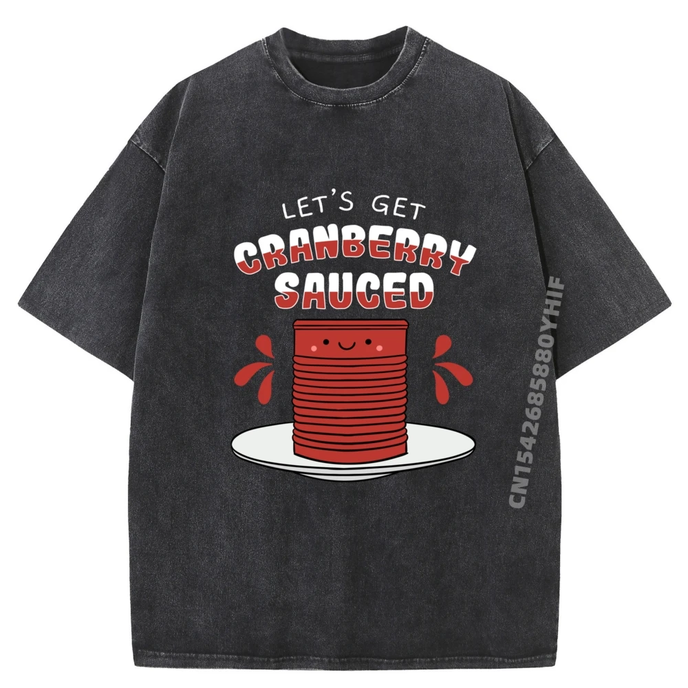 

Canned Cranberry For Thanksgiving let S Tops & Tees Special Comfortable T-shirts Vintage Cotton Fabric Mens Tops Washed Shirts