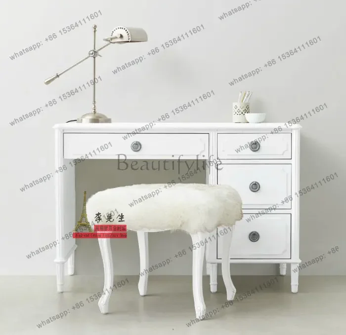 

yj57 French vintage nostalgic solid wood desk American computer study desk