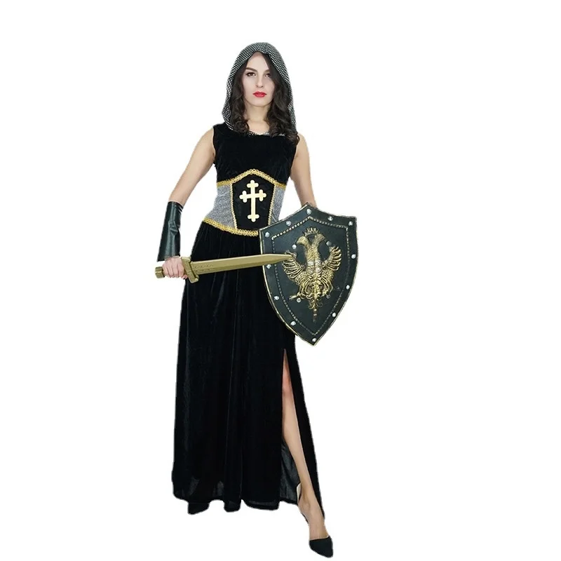 Adulto feminino loween crus role-plang traje jeanne d'arc desempenho de palco tradicional chinês étnico roupas femininas