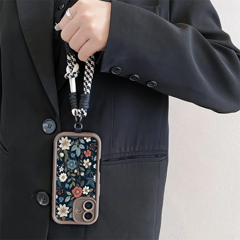 Cxd5 Чехол для телефона с ремешком для Redmi Note 14 13 12 11 10 9 8 7 Pro Plus 14s 13C 12C 14C 9C 10C Цветочный чехол с ожерельем через плечо и ремешком