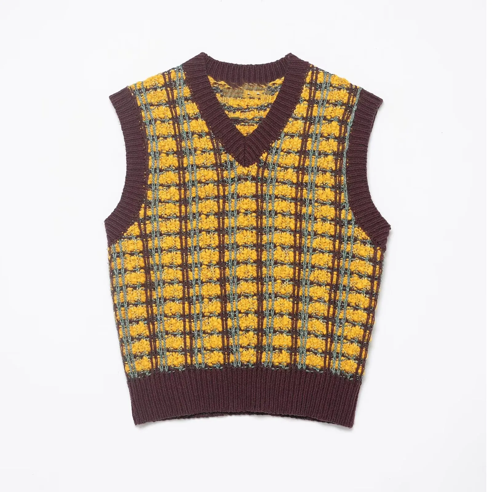 

European and American 2025 autumn new fashionable pastoral fresh knitted vest simple style layered vest