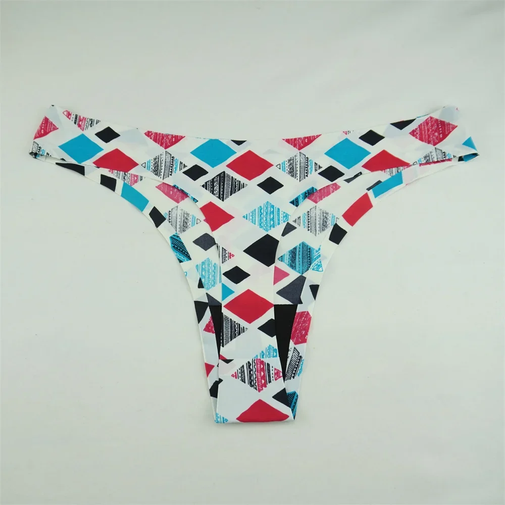 3 قطعة الحرير الجليد المطبوعة ثونغ مثير النساء سراويل سلس ليوبارد الملابس الداخلية السيدات لينة منخفضة الارتفاع سلسلة الملابس الداخلية #2