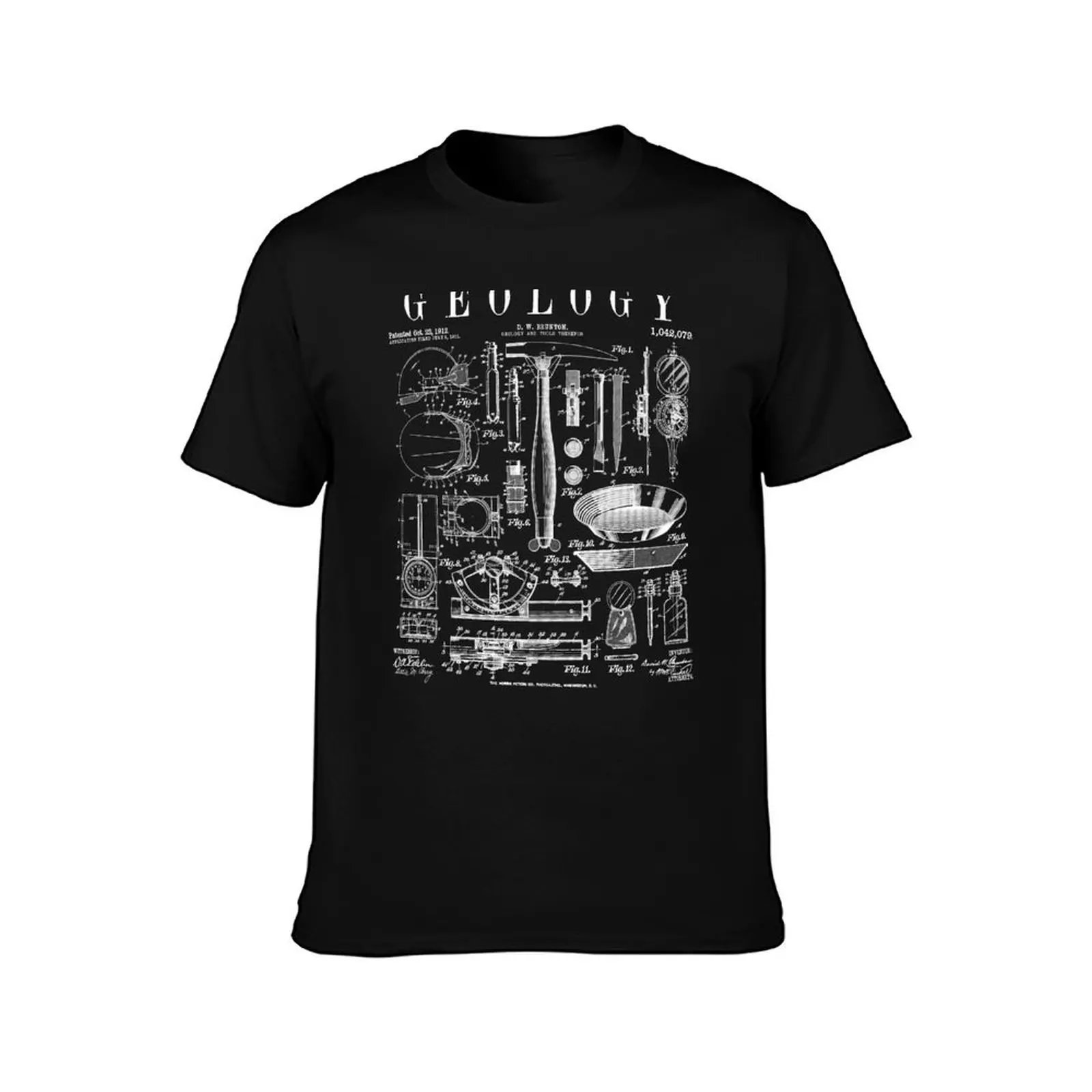 Geology Geologist Field Kit Tools Vintage Patent Print T-Shirt Work Style Casual T-Shirt