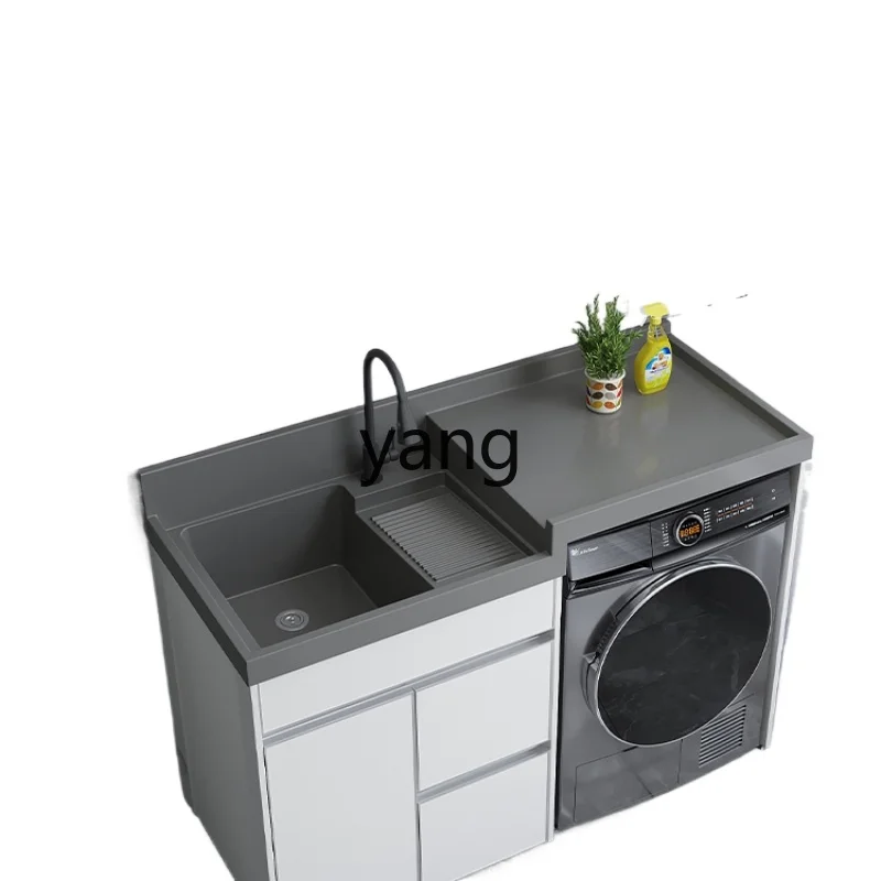 

CX Alumimum Balcony Washing Machine Integrated Partner Laundry Cabinet with Washboard