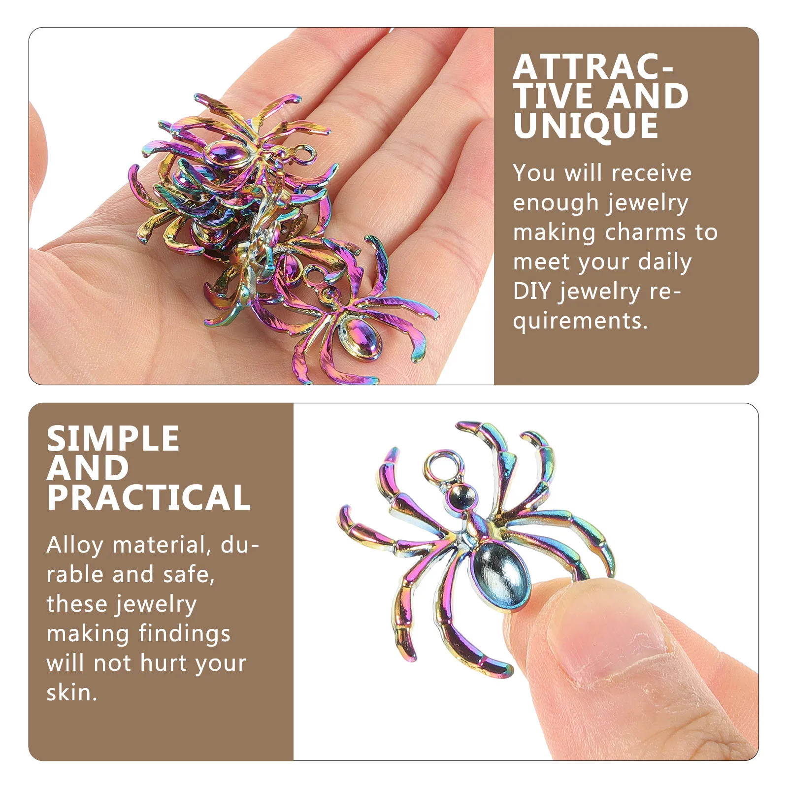 

20Pcs Diy Supply Spider Charms Pendants Creative Necklace Bracelet Earring Accessories Jewelry Making Findings