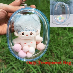 Borsa per bambole in peluche da 10CM in PVC trasparente per bambole in cotone trasparente custodia trasparente per bambole Anime Cartoon