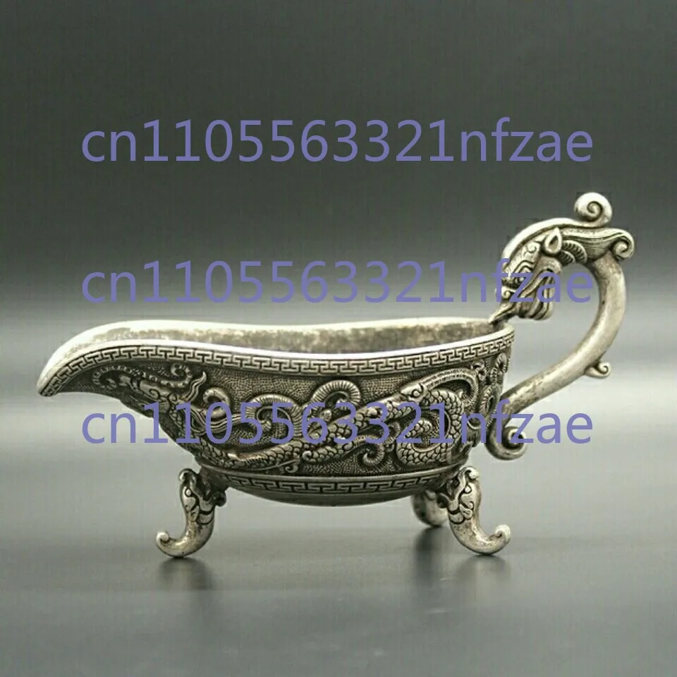 

Фэншуй Медный Двойной Дракон Играет с Жемчугом Бокал Для Вина Домашний Настольный Декор