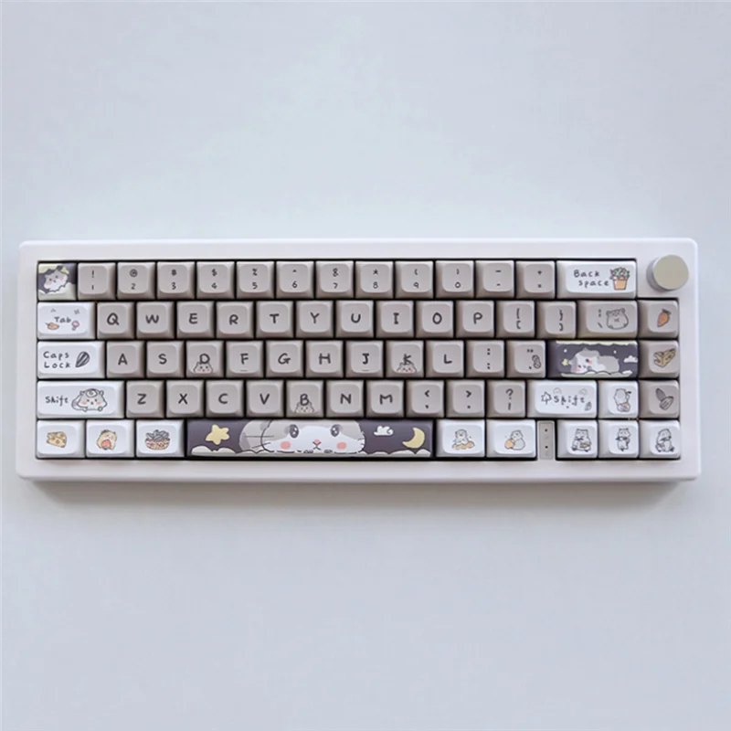 132 teclas bonito mouse tema keycaps xda perfil teclas inglês para 61/64/68/84/87/96/98/104 teclado mecânico keycaps