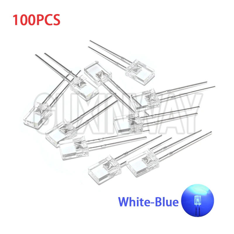 100PCS 2X5X7 Square LED 257 Red Light-emitting Diode White Yellow Red Green Blue 2*5*7 Electronic DIY Kit