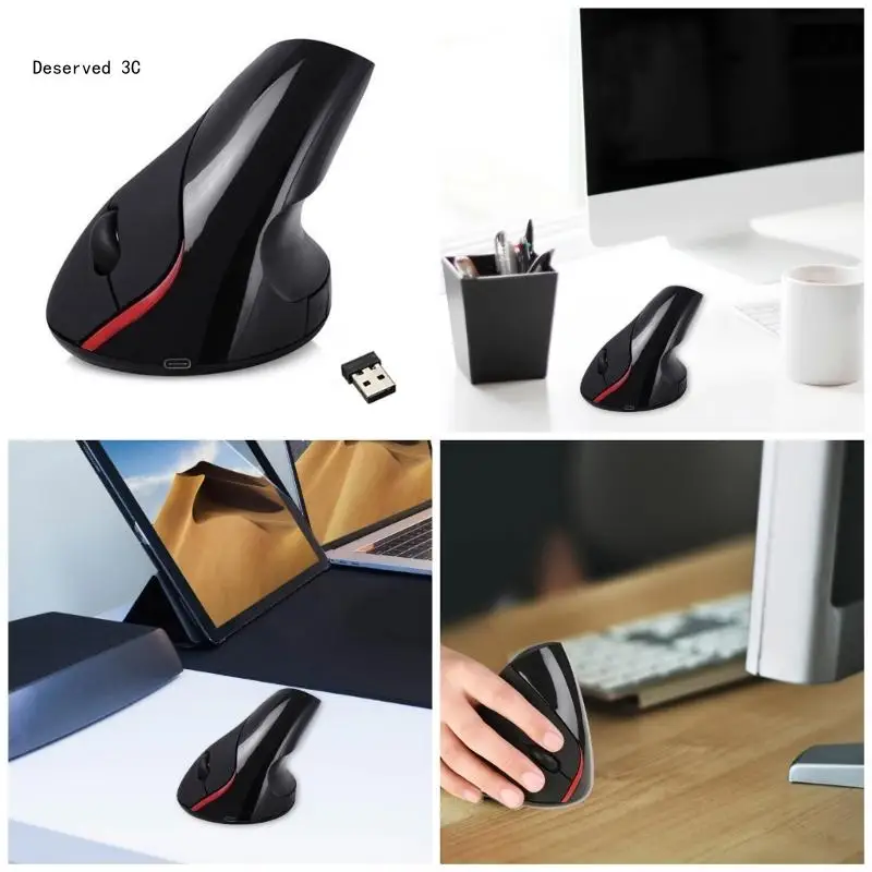 Ergonomic Optical Mouse 2.4G Vertical Ergonomic Mouse for Enhances User Health