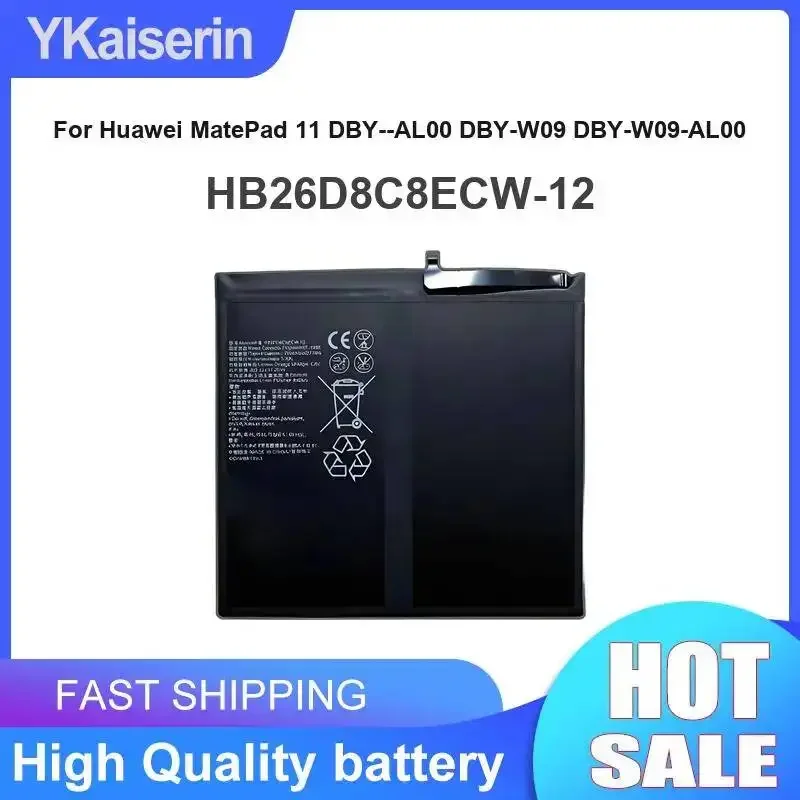 High Performance HB26D8C8ECW-12 Tablet Battery Safe And Reliable For Huawei Matepad 11 Dby--AL00 Dby-W09 Dby-W09-AL00