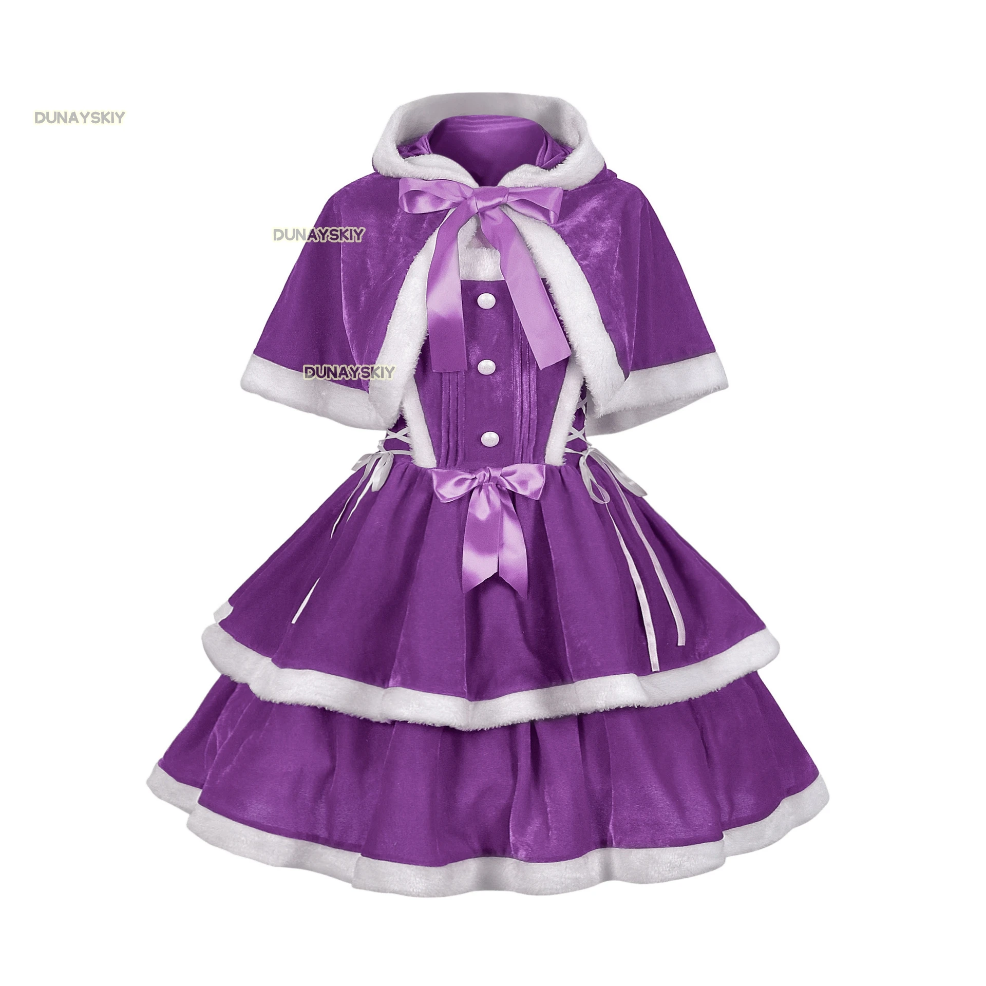 New Christmas 2025 Costume Uniform Seductive Sexy Maid Clothes Cosplay New Year Christmas Costume 3Colors Shaggy Winter Dress