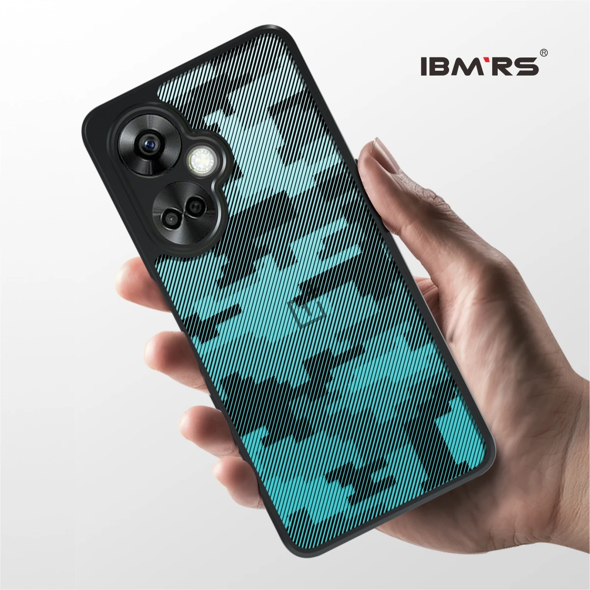 IBMRS-Shockproof Advanced Protective Cover for OnePlus Nord CE3, OPPO K11 5G Case, Camouflage Clear Hard Back, Hard Back