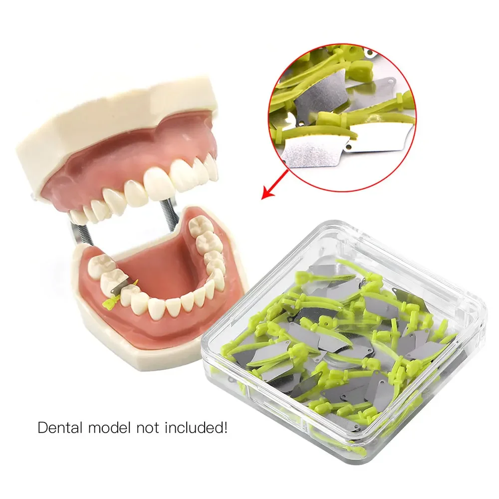 

50Pcs Dental Fender Wedges Interproximal Blade Steel Matrix for Tooth Restoration Procedures Dental Tools