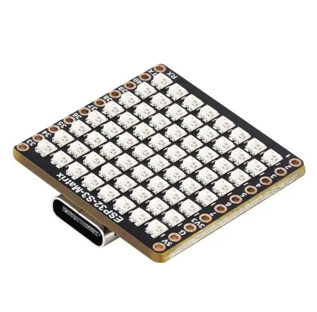 ESP32-S3-Matrix,Development Board, Onboard 8×8 RGB LED Matrix and QMI8658 Attitude Sensor, supports Wi-Fi and Bluetooth LE