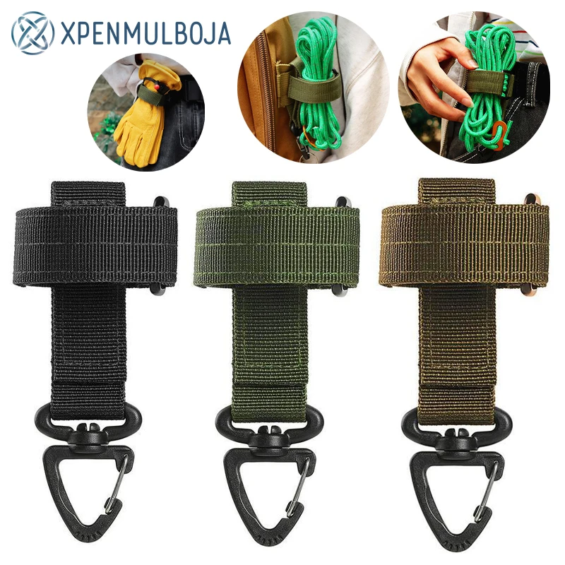 3PCS Outdoor Keychain Tactical Gear Clip Keeper Pouch Belt Keychain Webbing Gloves Rope Holder Military Molle Hook Keychains