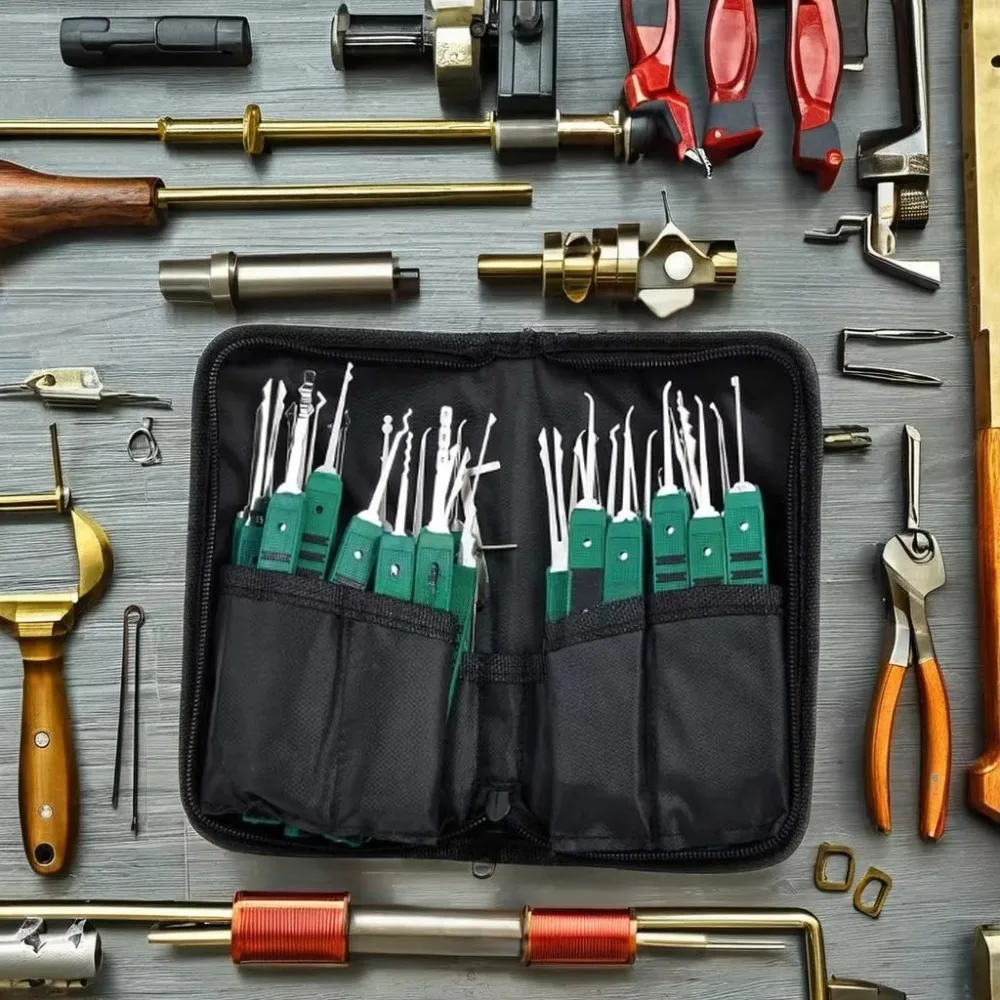 Original KLOM 320 21/24/32PCS Premium Single Handle Hook Civilian Multiple Scenes Use Lock Pick Kits Ganzuas Locksmiths Tools