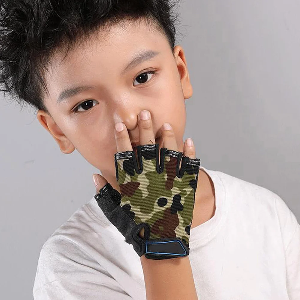 1 par luvas de ciclismo meio dedo luvas esportivas durável anti skid para escalada de montanha atividades ao ar livre