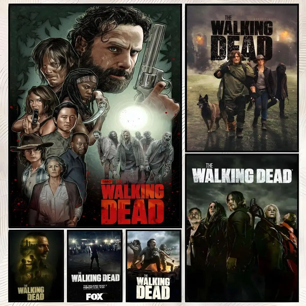 Show T-The Walking Dead Poster, selbstklebendes HD-PVC-Wandkunstposter, wasserfeste Dekoration für Schlafzimmer, Wohnzimmer und Zuhause
