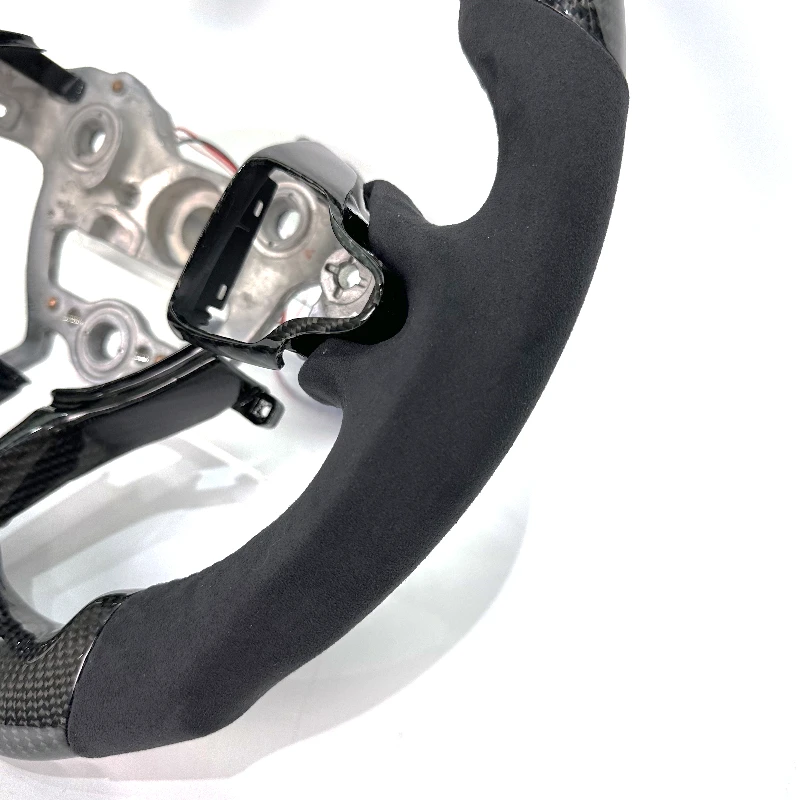 Fast Shipping LED Carbon Fiber Suede Car Steering Wheel Suitable for Hyundai Elantra N i20 i30 N
