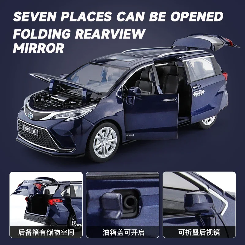 1:24 Toyota SIENNA MPV COMMERCIAL VEHICLE Simulation Diecast Car Metal Alloy Model Car Children\'s toys collection gifts F504