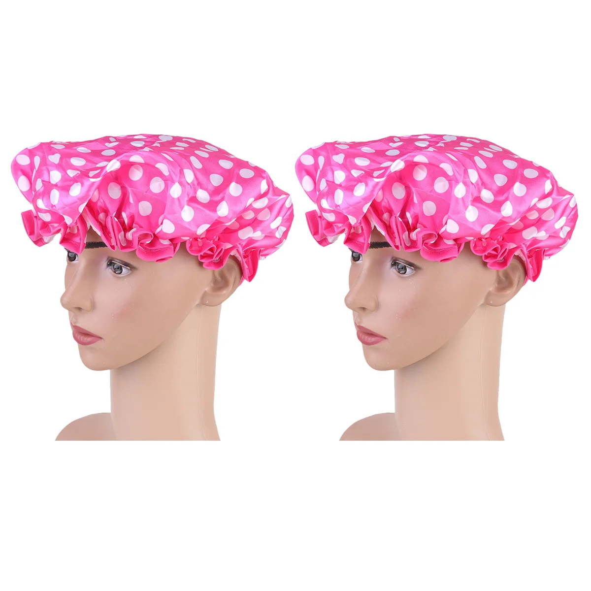 

2Pcs Waterproof Eva Shower Caps Durable Hair Protective Bathing Caps for Daily Use Hair Salon Bathroom Accessories