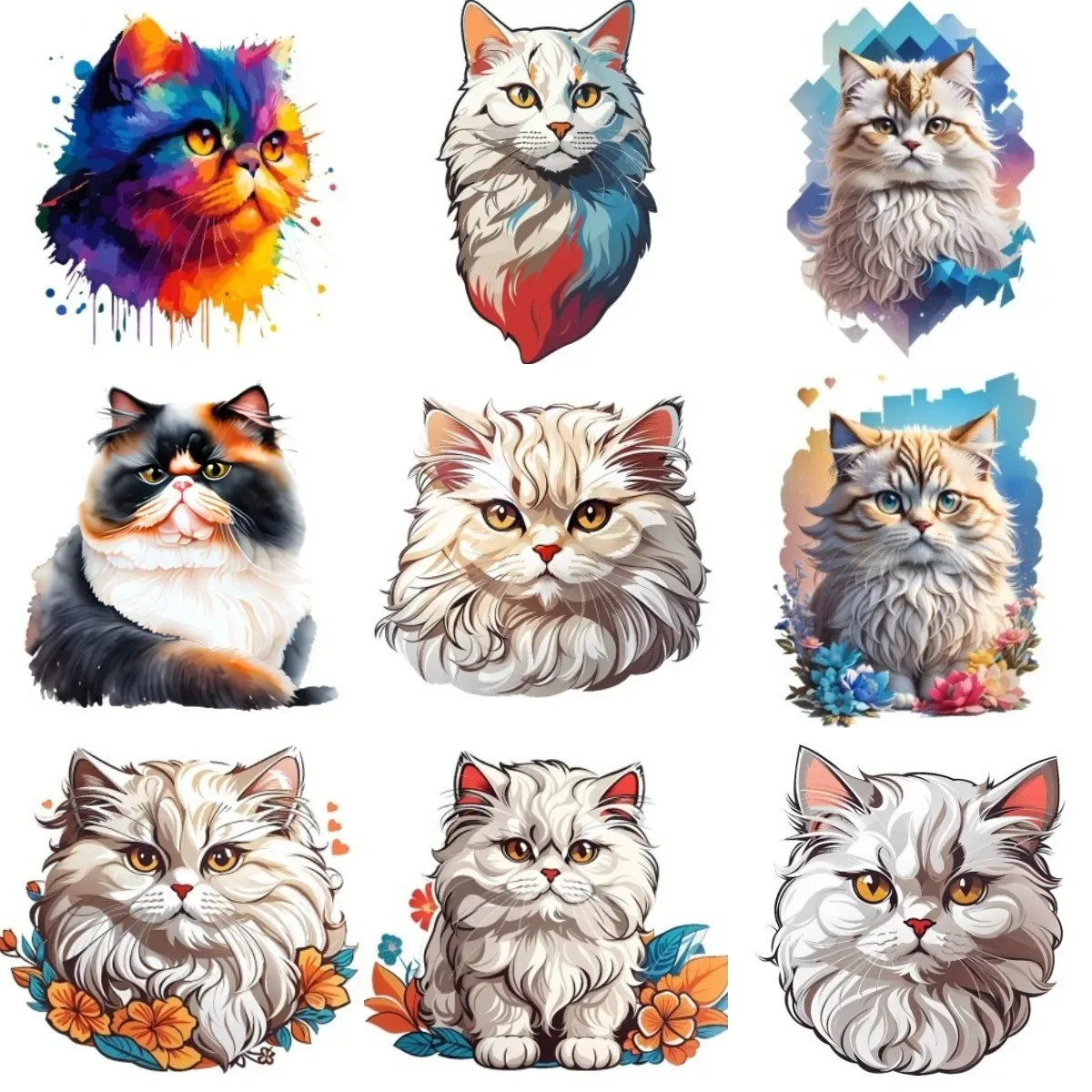 

Cute Persian Cat Pets Creative PVC Sticker for Decorate Room Fridge Wall Window Car Motorcycle Bicycle Van Decal Accessories