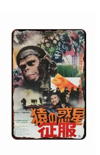 Conquest of Planet Of the Apes All Metal Tin Sign  8 x 12