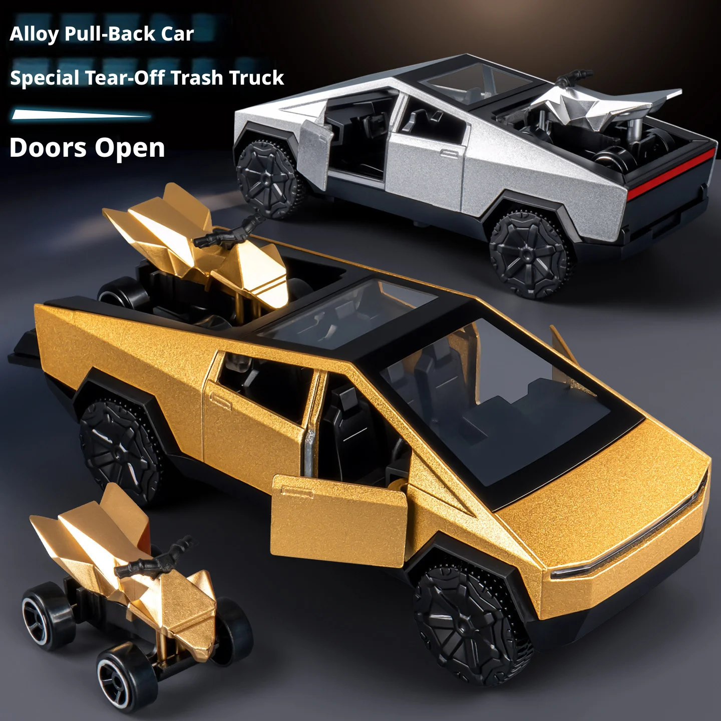Cyberpunk Pickup Truck 36 Scale Alloy Miniature Model Tabletop Decoration Gift for Adults And Children Desk Decor