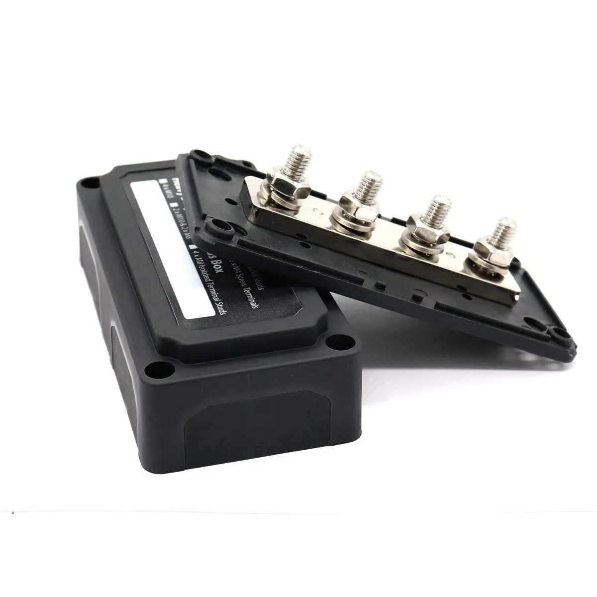 Bus Bar 300A 4 Terminal Studs Heavy Duty Glass Fiber Nylon Distribution Block Automotive Car Boat Bus Bar Box
