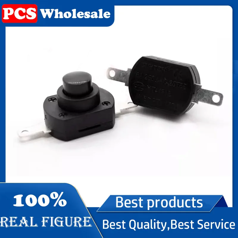 YT-1813-MK straight table lamp flashlight switch Flat pin 2 pin one on one off button self-locking connector