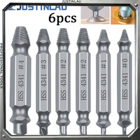 6pcs Material Damaged Screw Extractor Drill Bits Guide Set Broken Speed Out Easy out Bolt Stud Stripped Screw Remover Tools