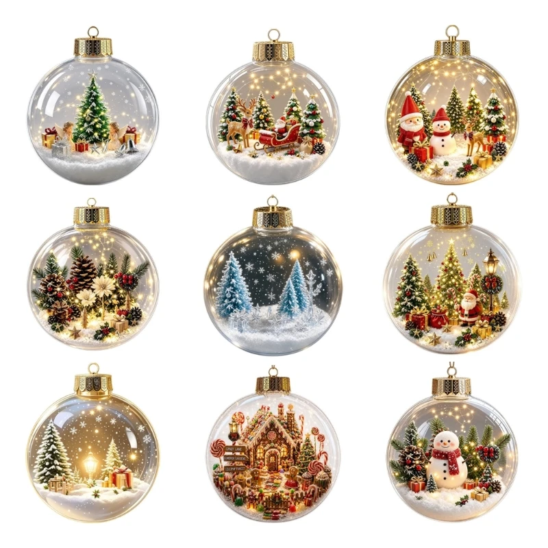 Leuchtende Weihnachtskugel-Ornament mit 3D-Szene für Weihnachtsbaum-Eingänge, Styling 3XUF – Detail 1