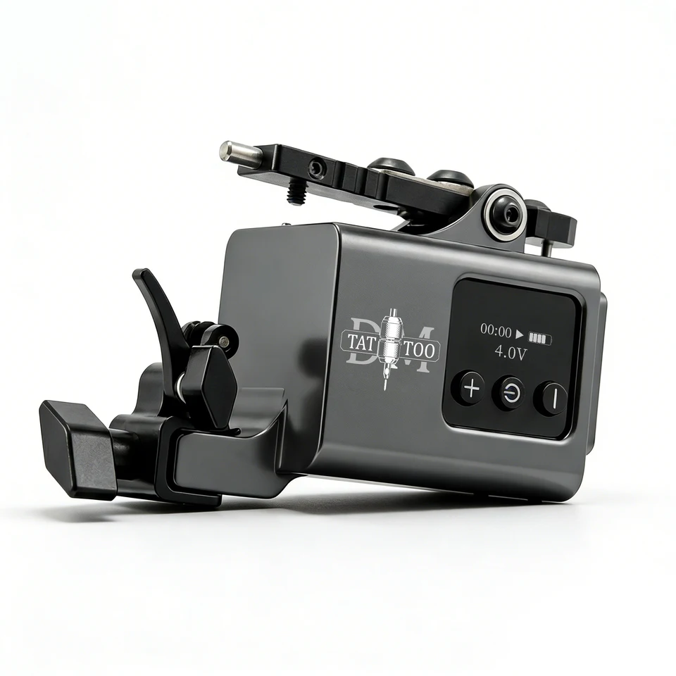 Máquina de tatuar rotativa inalámbrica DM con carrera ajustable, motor de chispa potente, 13000RPM, pistola de tatuar RCA con motor japonés sin núcleo 3