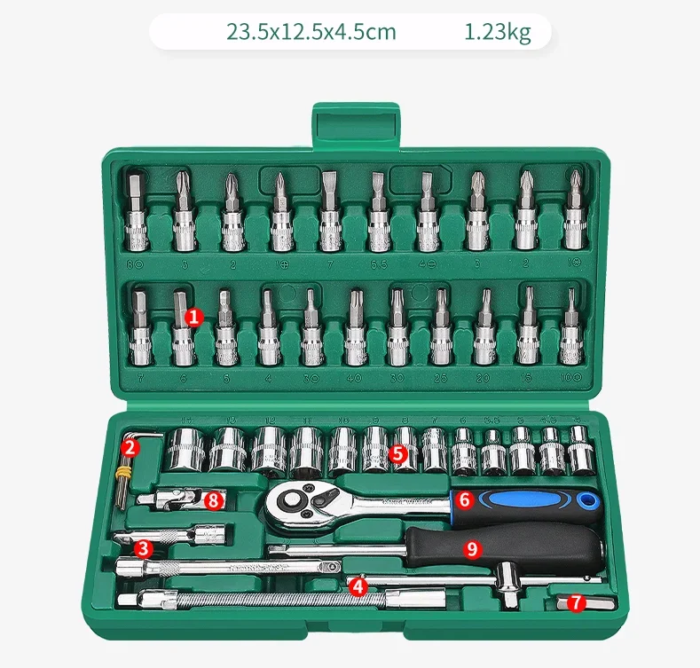 108PCS Garage Workshop Workstation Tool Box Hand Tools Kits Set Ratchet Hardware
