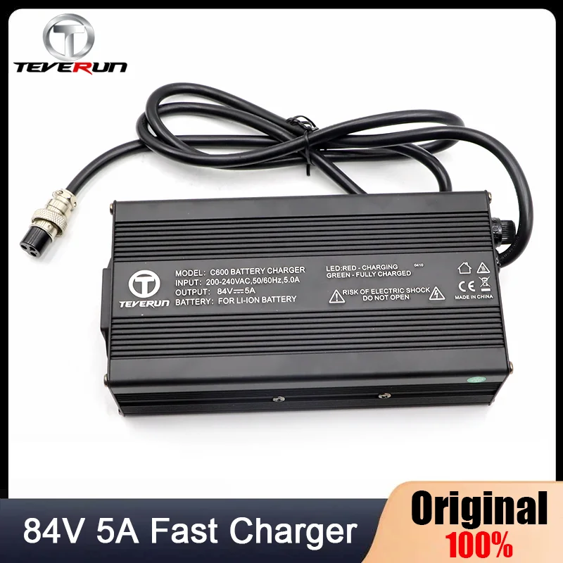 Original Teverun Fighter Supreme 84V 5A Fast Charger For Fighter Supreme 7260R/Ultra Scooter 3-pin Quick Charger Official Parts