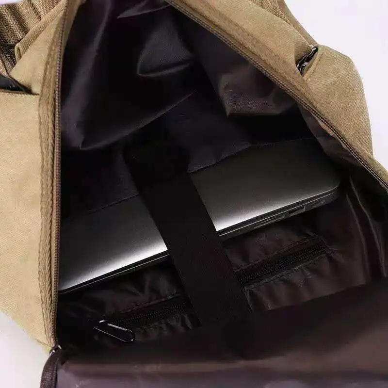 2026 الرجال المرأة حقيبة ظهر مزدوجة الكتف متعددة الوظائف في الهواء الطلق حقيبة من القماش سعة كبيرة دلو على شكل حقيبة طالب #5