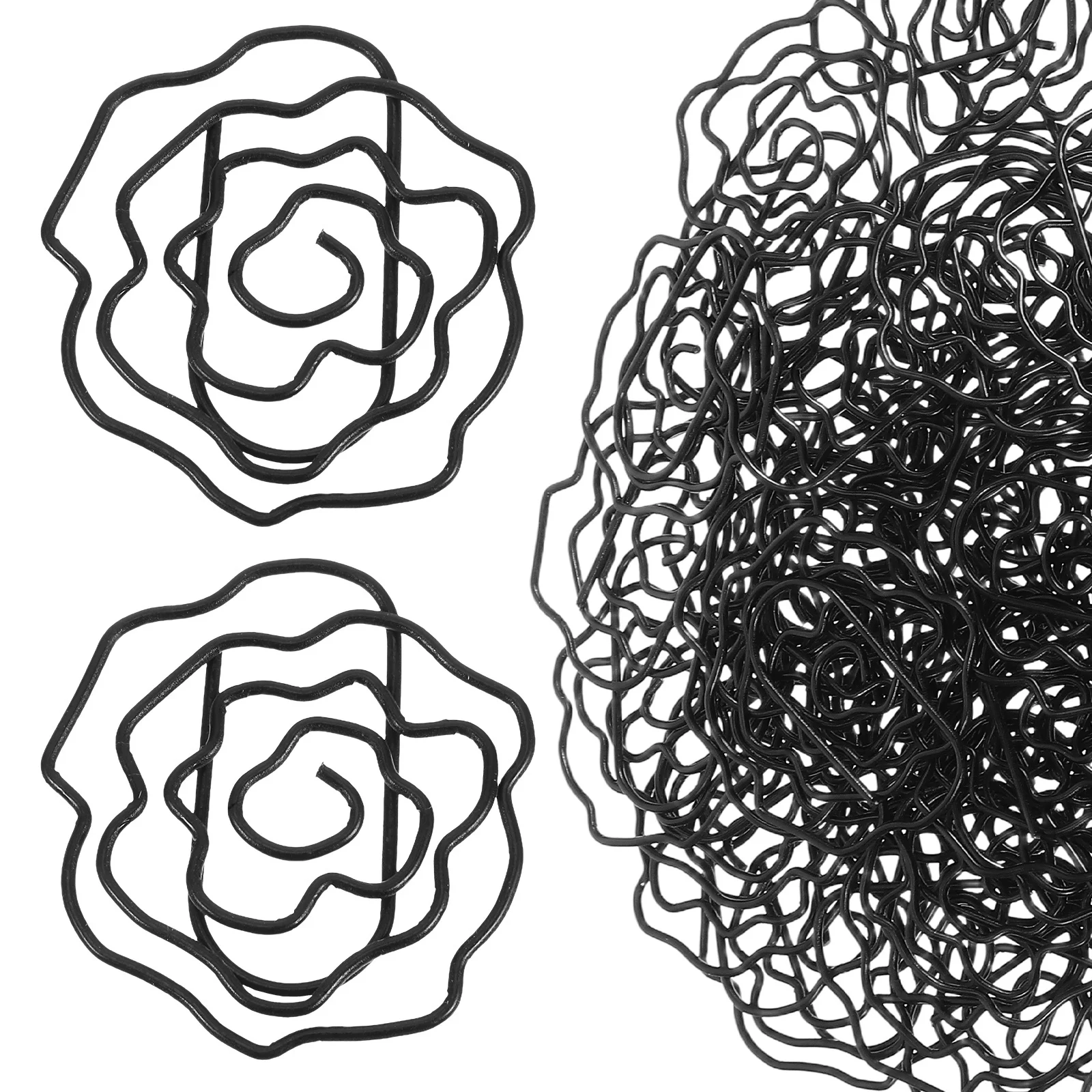 

50Pcs Rose Shaped Paper Clips Unique Office Bookmark Organizers Novelty Planner Tabs Back to School Accessories