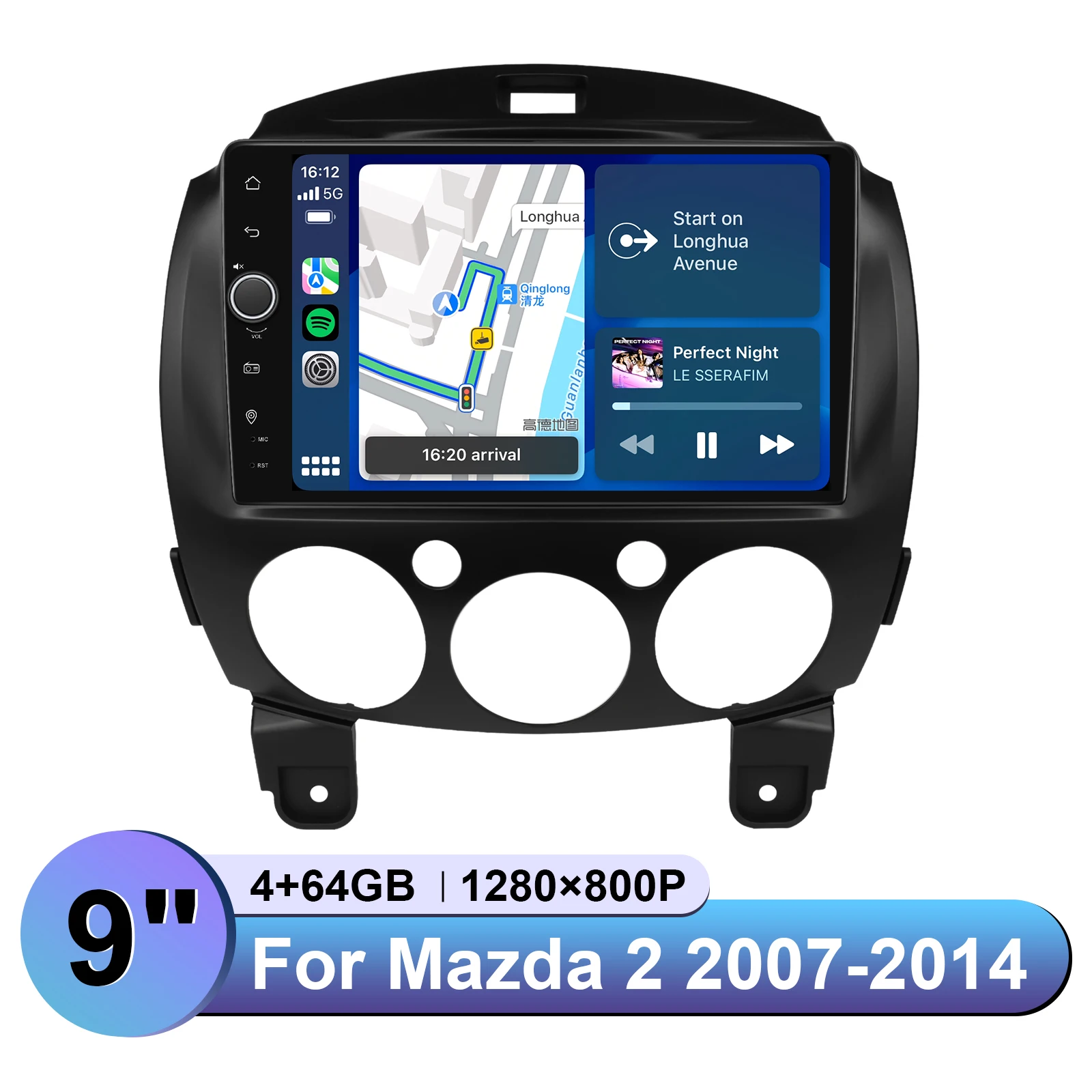 JOYING 9-дюймовый автомобильный стерео радио с GPS-навигацией для Mazda 2 2007-2014 Keep Bose Amp и управление рулевым колесом Plug and Play с Canbus