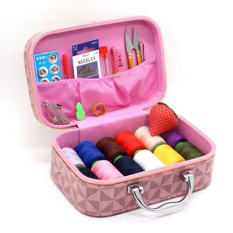 Leather Household Portable Needle and Thread Box Handmade DIY Supplies Organizer